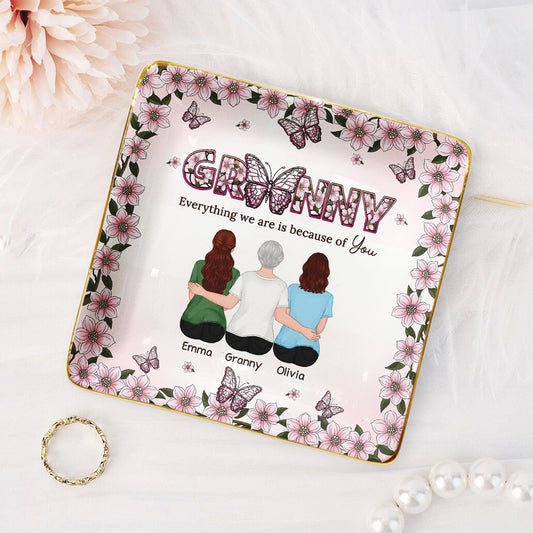 41392UK2 personalised mum everything we are is because of you jewellery dish 41392KI7A