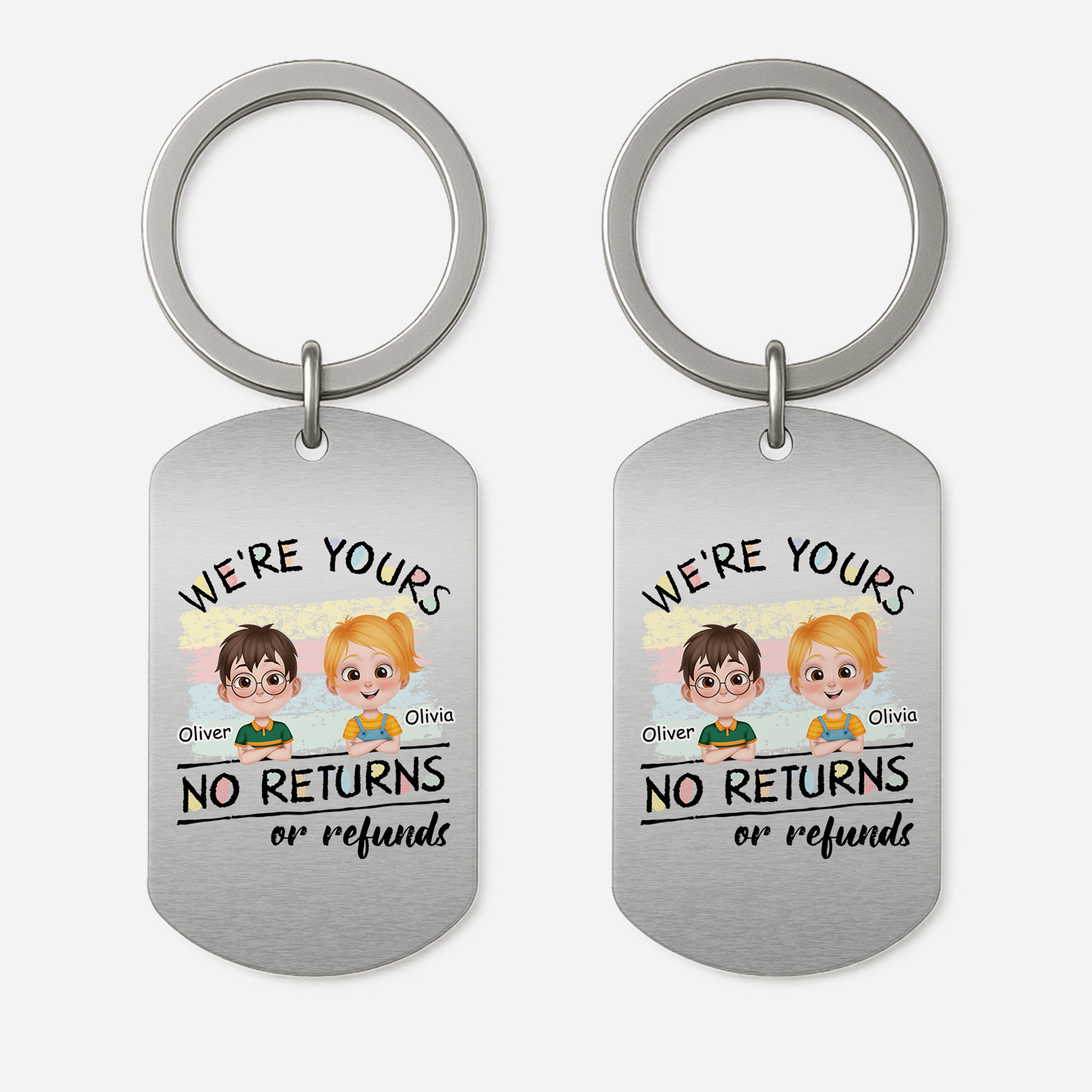 4143JUS1 custom gifts for dad im yours no returns_ metal keychain 4143J8H0B