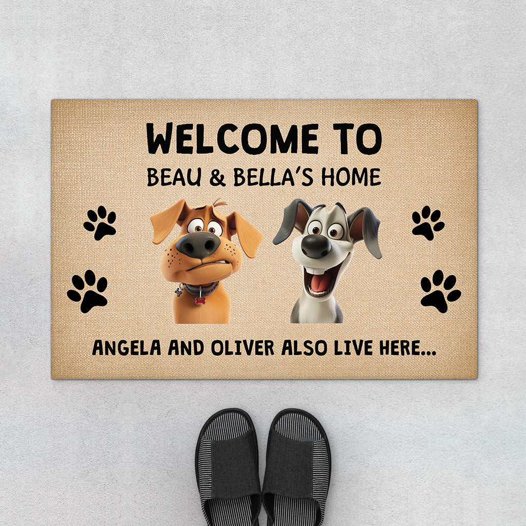 4145DUK1 personalised dog welcome doormat funny 4145D8I5C