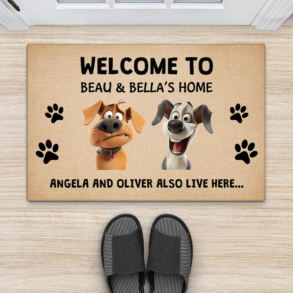 4145DUK2 personalised dog welcome doormat funny 4145D8I5C
