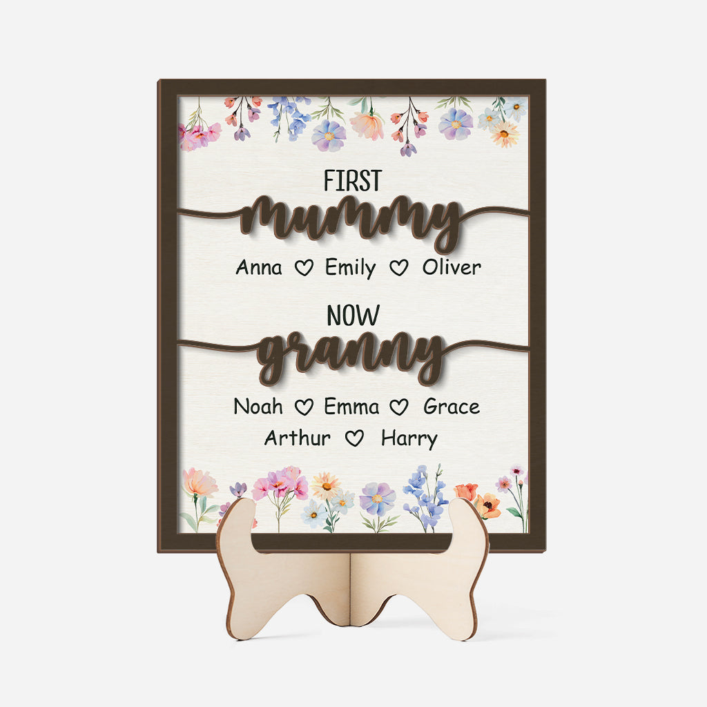 4200QUK1 personalised first mum now grandma wooden plaque 4200Q8I5A