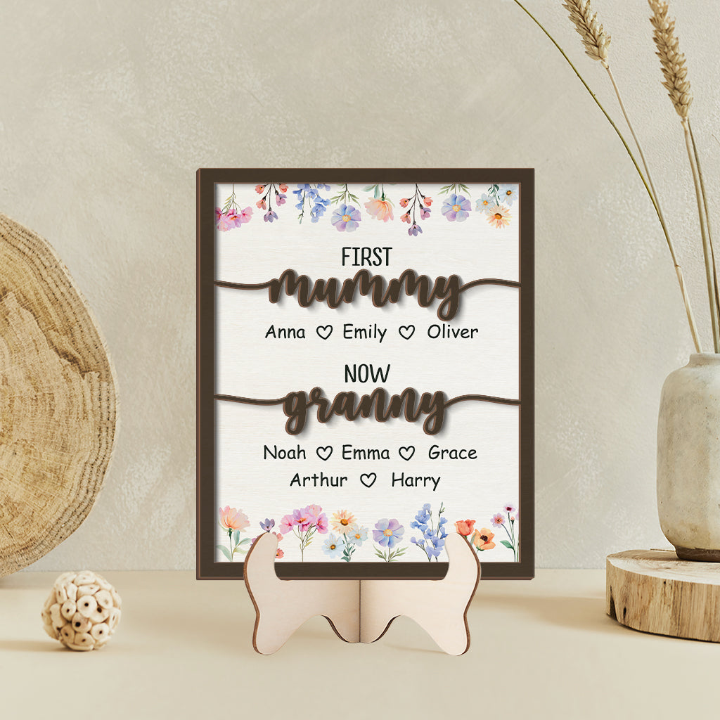 4200QUK2 personalised first mum now grandma wooden plaque 4200Q8I5A