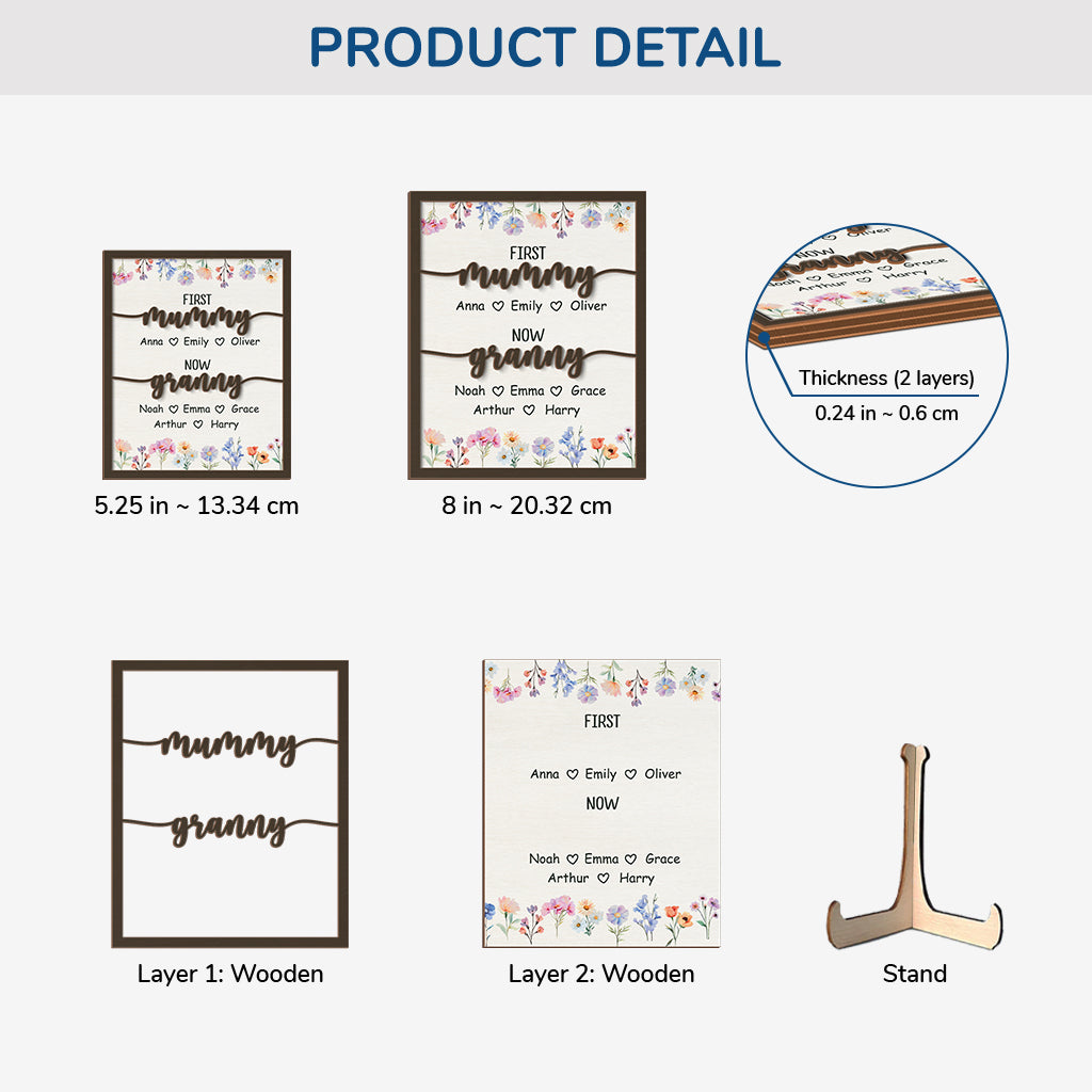 4200QUK3 personalised first mum now grandma wooden plaque 4200Q8I5A