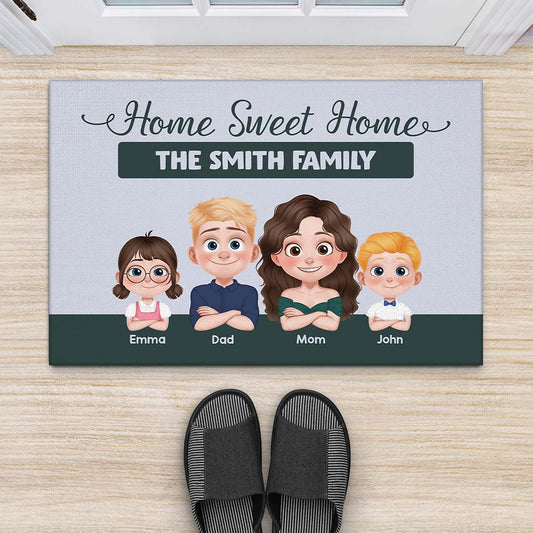 4207DUS2 family personalized gifts home sweet home doormat 4207DKQ0I