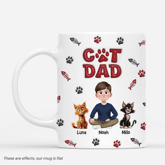 4218MUK1 3d printing effect personalised cat dad 3d mug 4218M8K0D