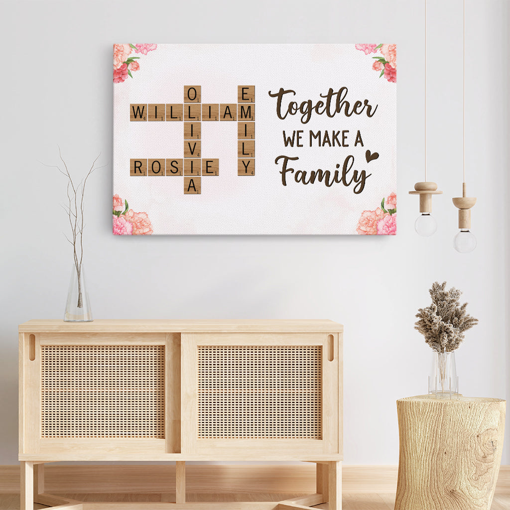 4227CUK3 personalised together we make a family puzzle canvas 4227c8i5i