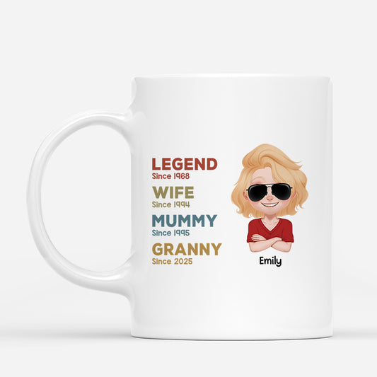 4235MUK1 custom mothers day mug legend wife mommy grandma since 4235M5L5A
