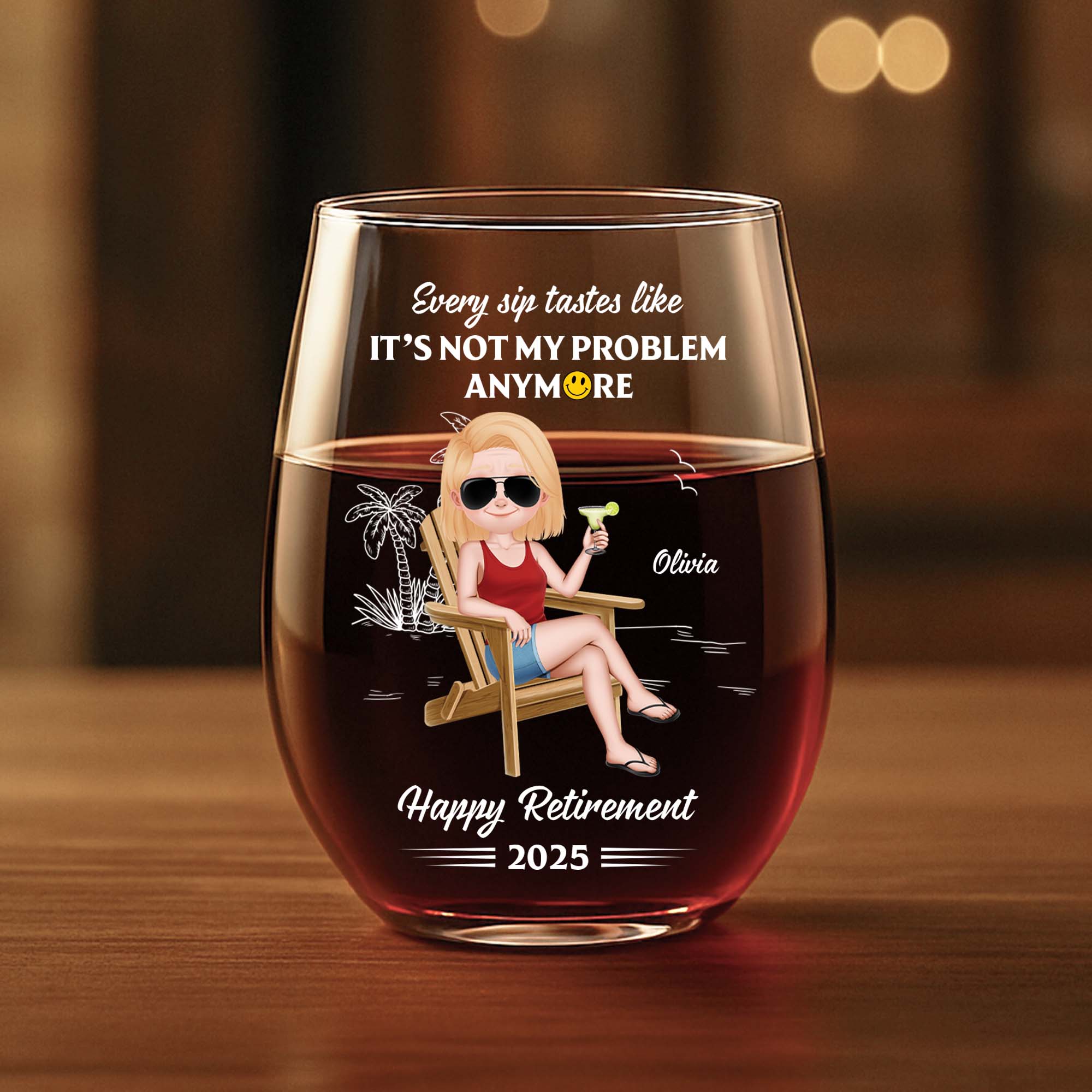 4239IUS1 custom retirement _gifts for women happy retirement wine glass 4239IKT0A