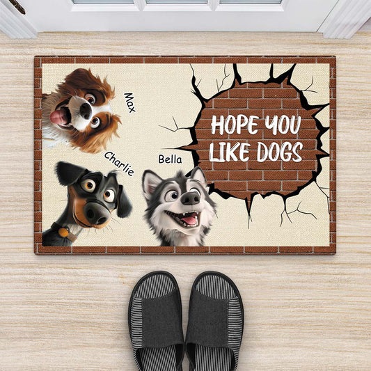 4264DUS2 personal gifts for dog lovers funny dog doormat we rule the house 4264D