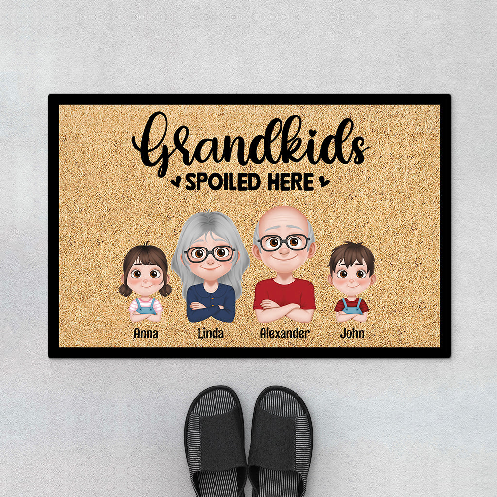 4268DUS1 custom gifts for grandparents grandkids spoiled here doormat 4268DTQ0A
