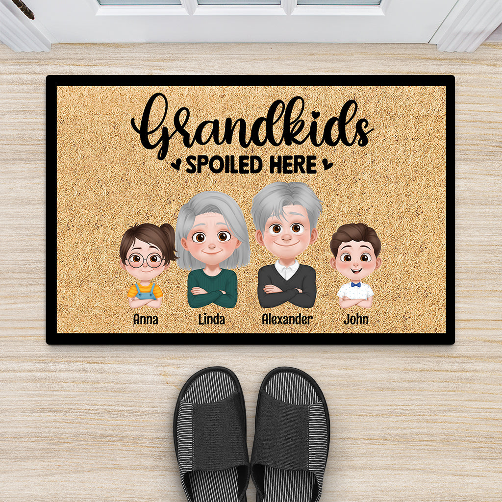 4268DUS2 custom gifts for grandparents grandkids spoiled here doormat 4268DTQ0A
