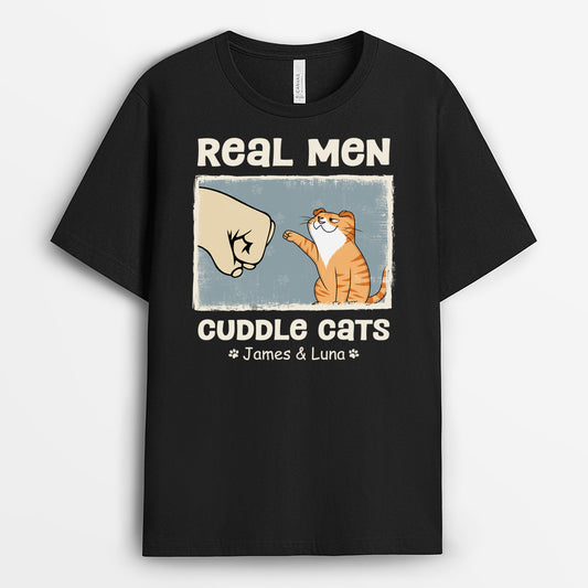 4272AUS1 custom cat shirt funny cat lover gifts real men cuddles cat 4272ATQ8D
