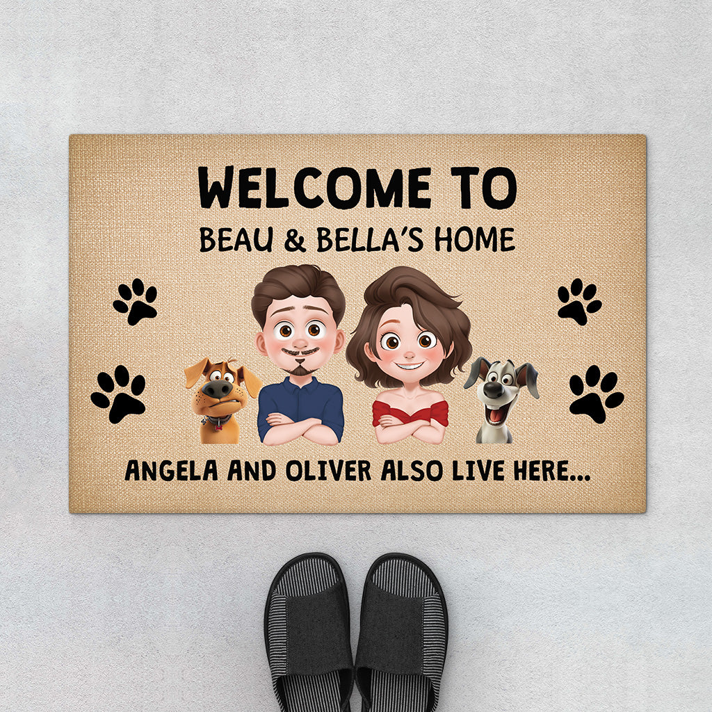 4275DUK1 personalised funny welcome dog doormat_ 4275D8I0C