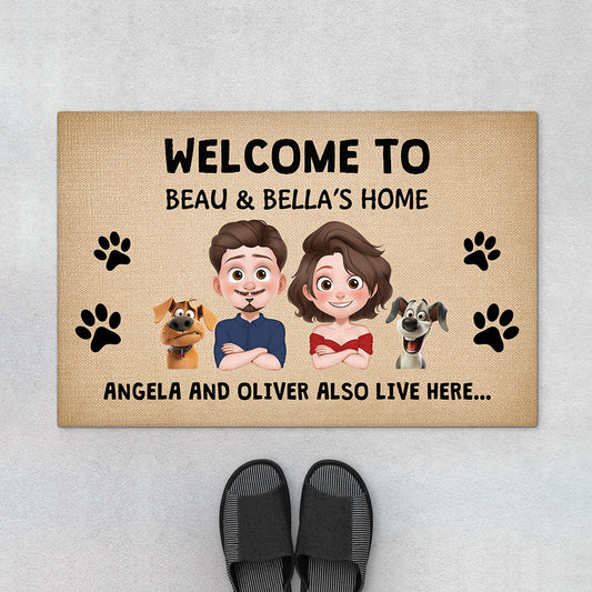 4275DUK1 personalised funny welcome dog doormat_ 4275D8I0C