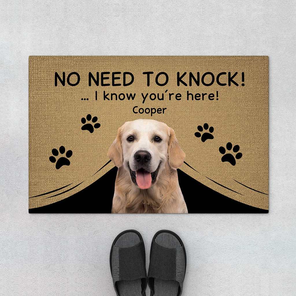 4291DUS1 customized gifts for dog lovers no need to knock dog doormat_ 4291D8Q3C