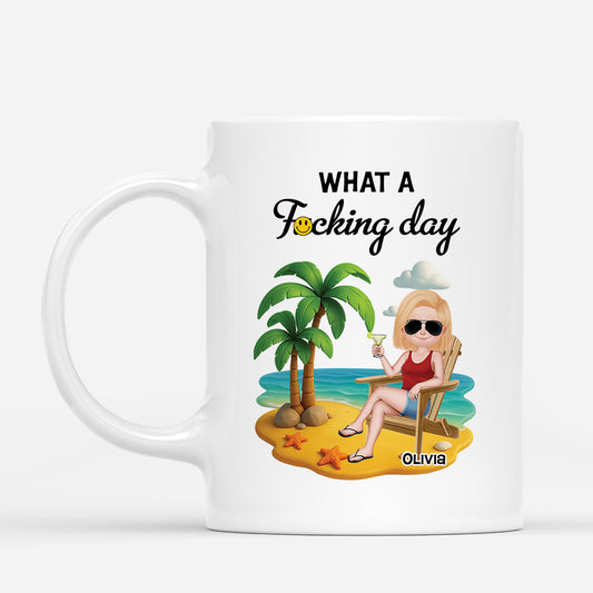 4296MUS1 personalized funny gifts for her what a fucking day mug travel mug 4296M3H0A