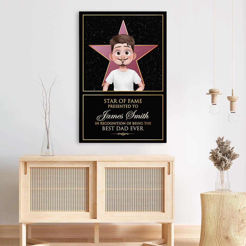 4306CUS3 custom fathers day gifts_ funny best dad ever award canvas 4306C5M0B