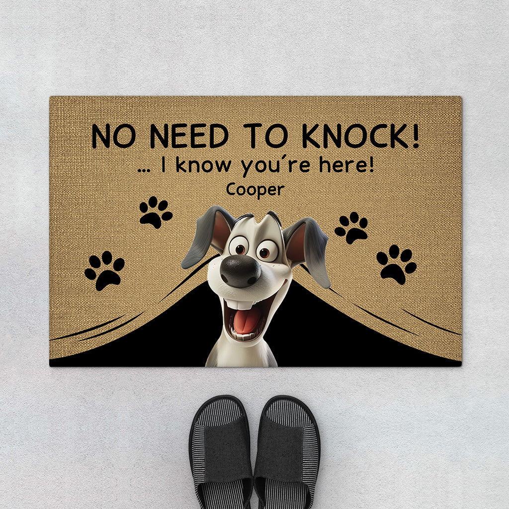 4334DUS1 funny personalized _dog gifts no need to knock dog doormat 4334D8Q5C
