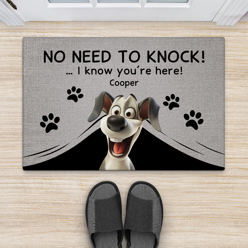 4334DUS2 funny personalized _dog gifts no need to knock dog doormat 4334D8Q5C