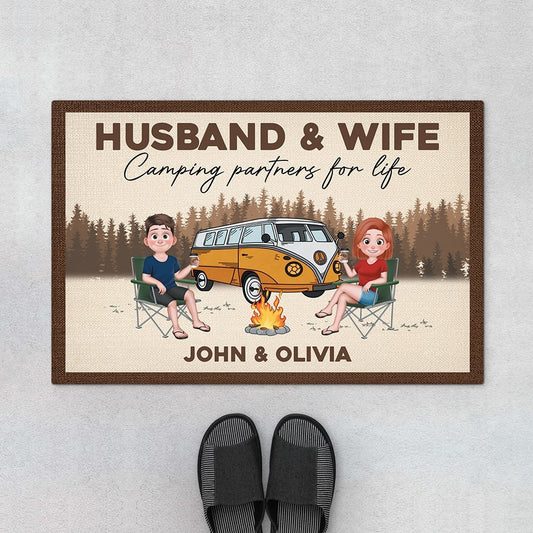 4345DUK1 personalised camping partner for life doormat 4345DTI8I