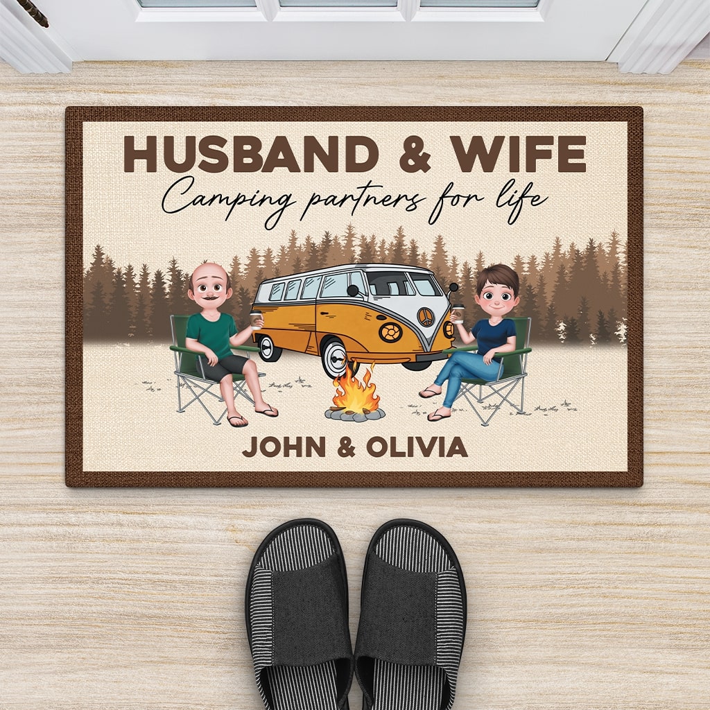 4345DUK2 personalised camping partner for life doormat 4345DTI8I