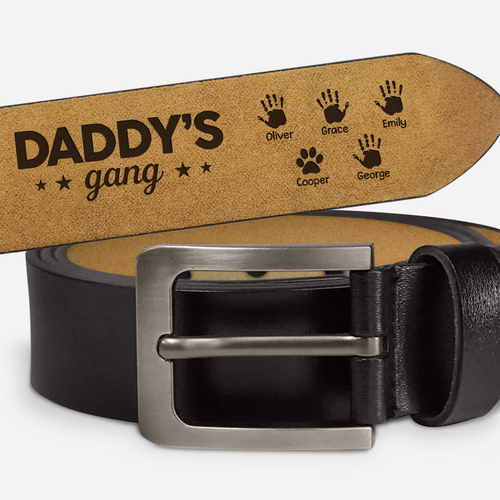 4355JUK1 personalized leather belt unique gifts for dad daddys gang