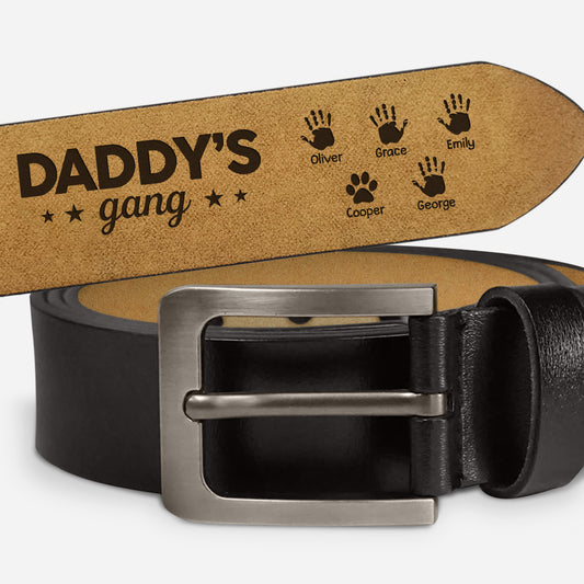 4355JUK1 personalized leather belt unique gifts for dad daddys gang