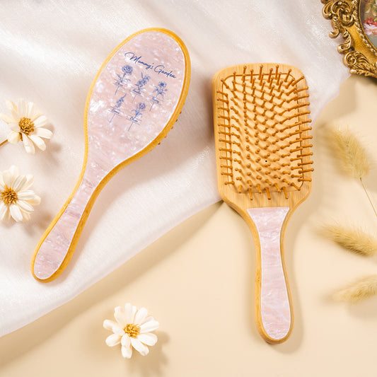4357AUK2 personalised grandmas garden uv printed acetate hairbrush 4357aqtl5a