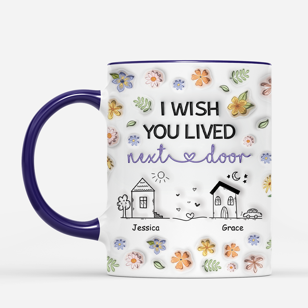 4377MUS2 3d printing effect personalized best friend mugs i wish you lived next door 4377M