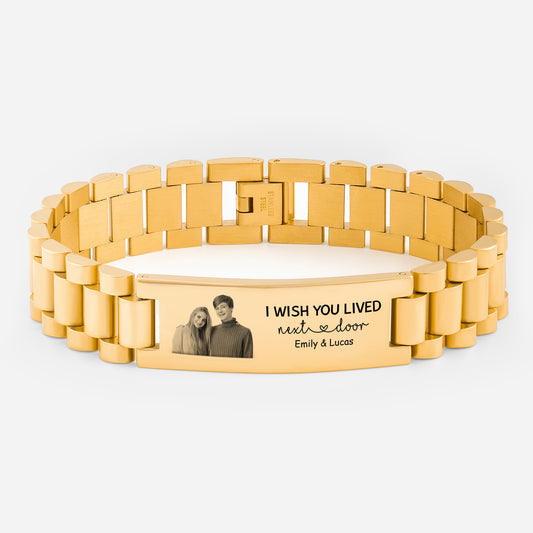 4412JUS1 custom photo bracelet watch band i wish you lived next door gifts for friends 4412jtl5f