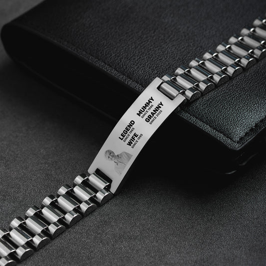 4413JUK2 personalised stainless steel bracelet watch band_ with photo for dadgrandad 4413jtv5b