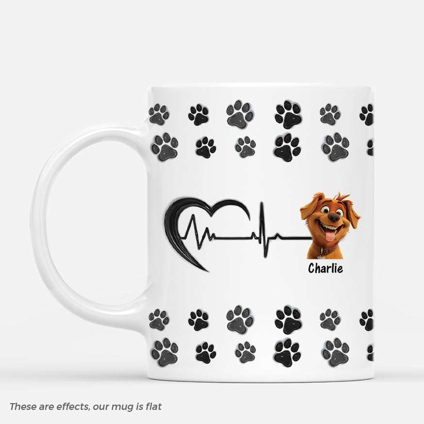 4415MUS1 3d printing effect custom gifts for dog owners paw print mug 4415M5Q3C