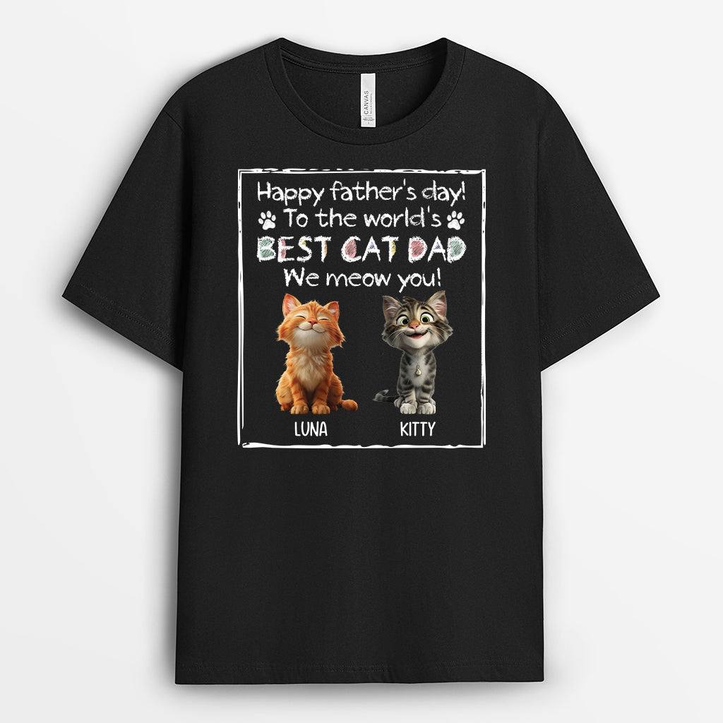 4419AUS1 custom fathers day presents worlds best cat dad t shirt 4419AKM5D