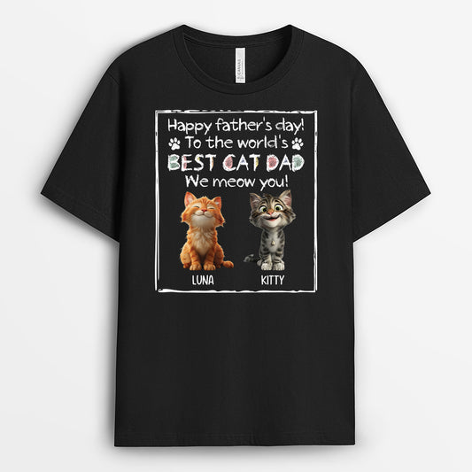 4419AUS1 custom fathers day presents worlds best cat dad t shirt 4419AKM5D