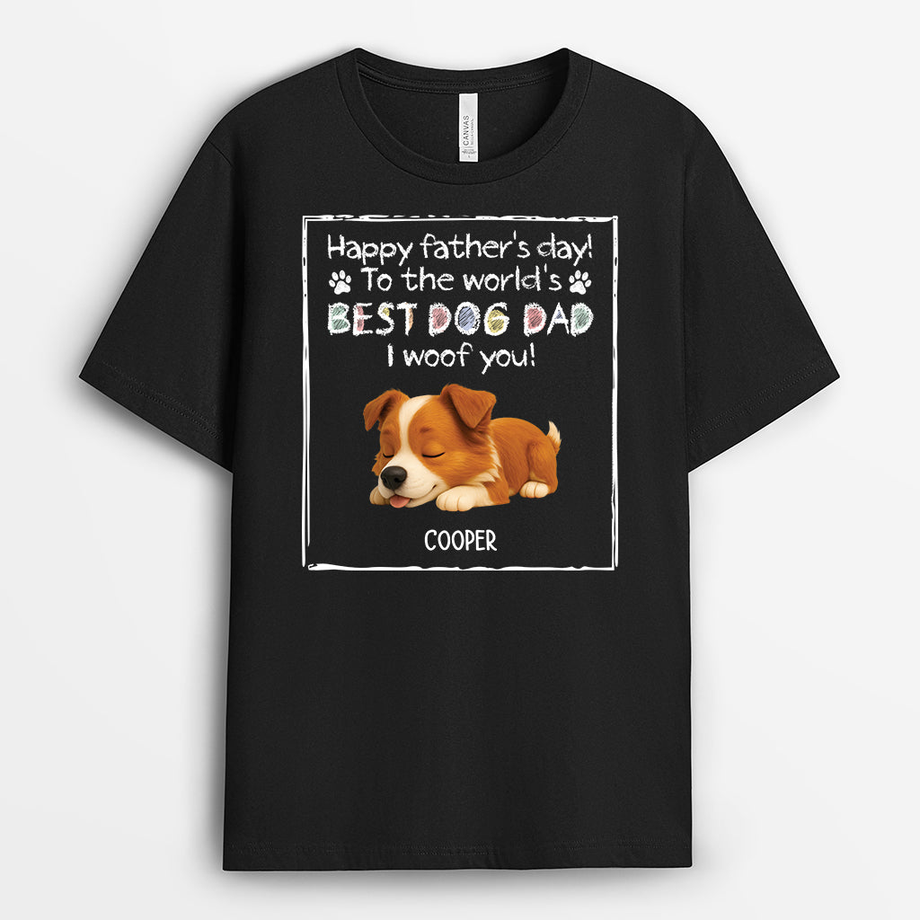 4419AUS1 personalized fathers day gifts worlds best dog dad t shirt 4419AKM5C