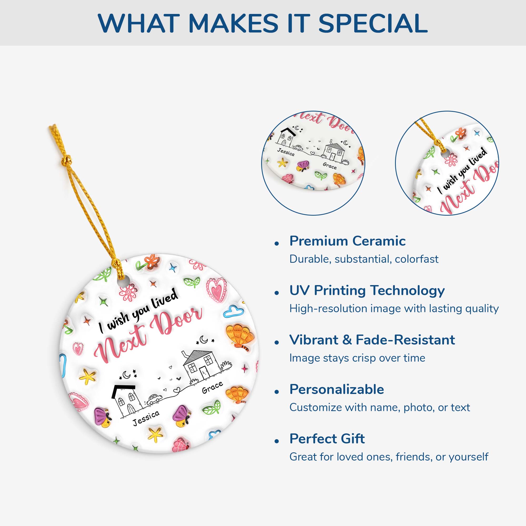 4504OUS4 3d printing effect custom ceramic ornament_ i wish you lived next door gifts 4504OKT5F