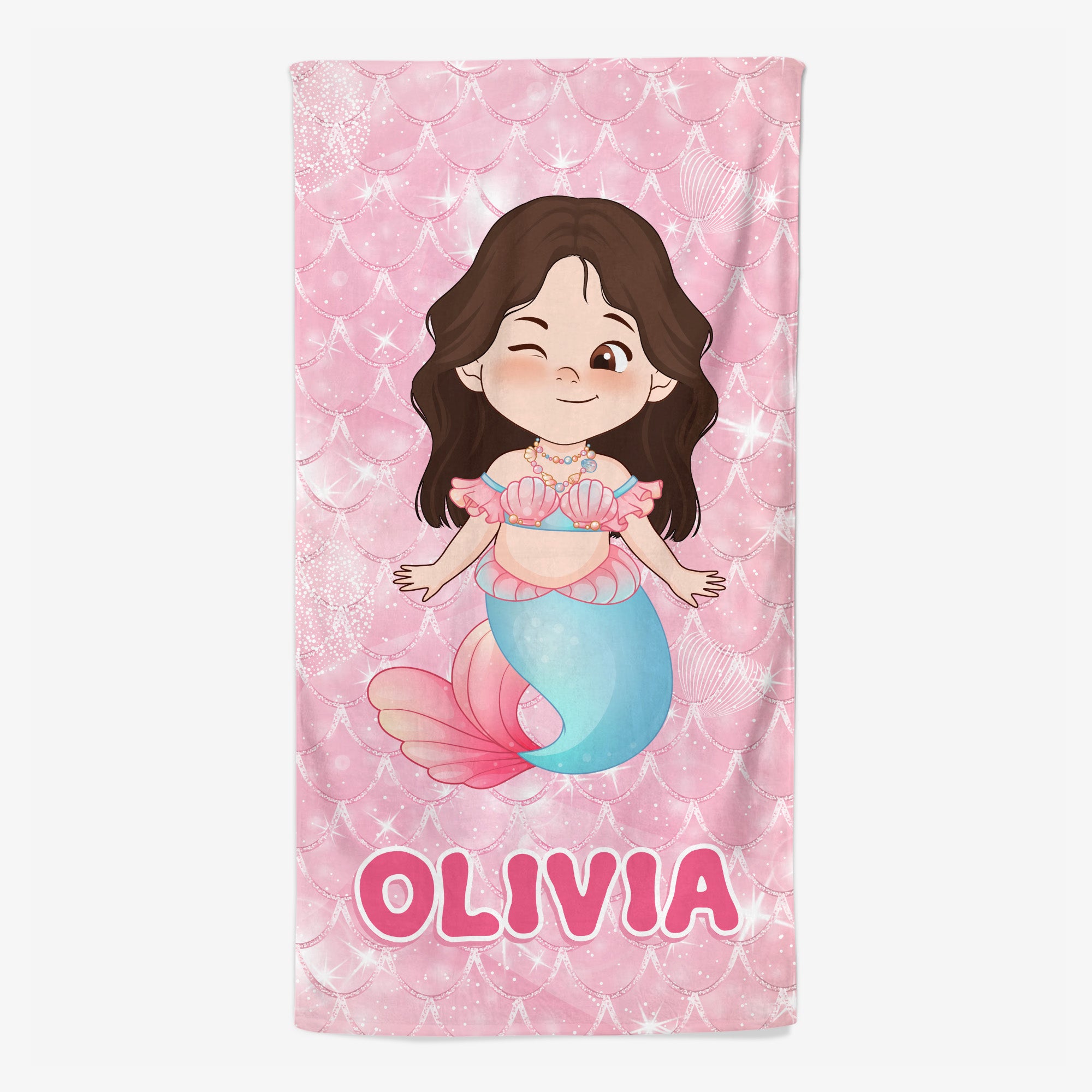 4538BUS1 personalized mermaid beach towel for kids summer gifts_ 4538BKQ0K