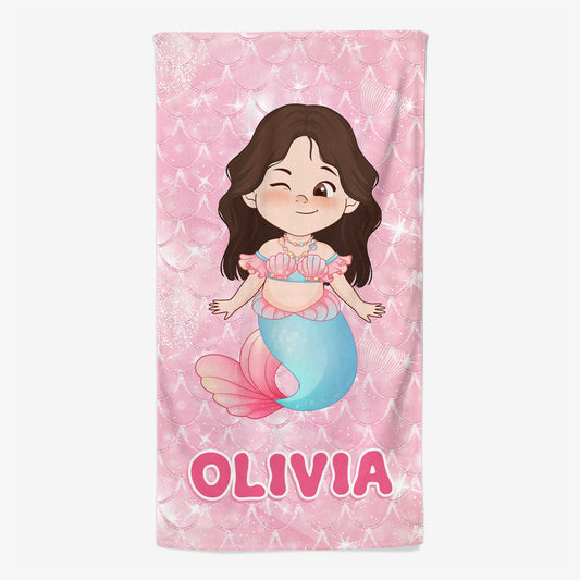 4538BUS1 personalized mermaid beach towel for kids summer gifts_ 4538BKQ0K