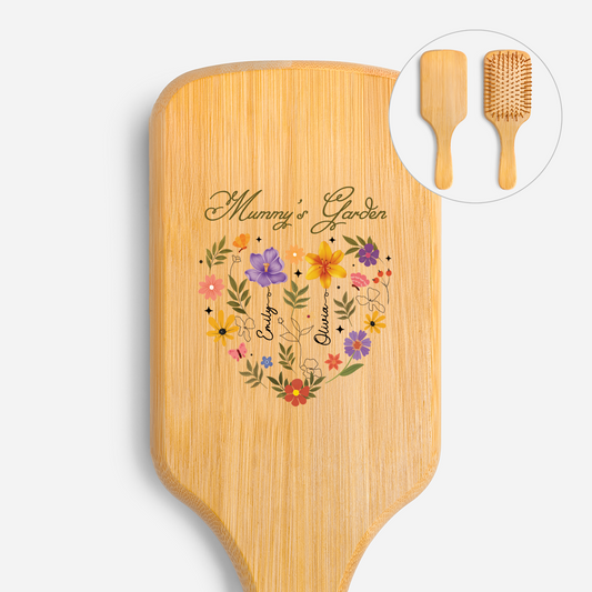 4541AUK1 personalised mummys garden uv printed bamboo hairbrush for mumgranny 4541aq_d793deb1 988d 484b 8f45 38bb8dde5140
