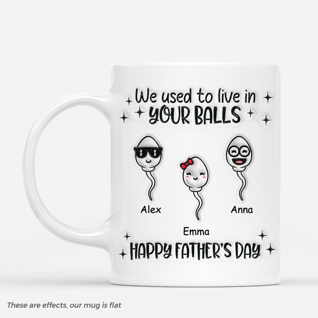 4551MUK1 3d printing effect personalized fathers day gift we used to live in your balls mug_ 4551M
