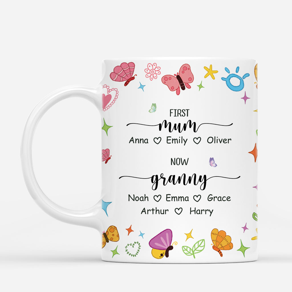 4597MUK1 personalised first mum now grandma butterfly mug 4597MKI0A