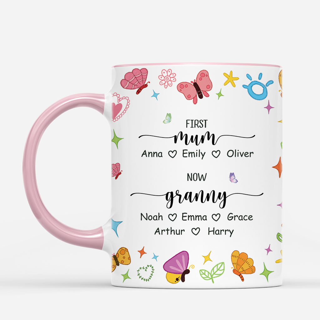 4597MUK2 personalised first mum now grandma butterfly mug 4597MKI0A