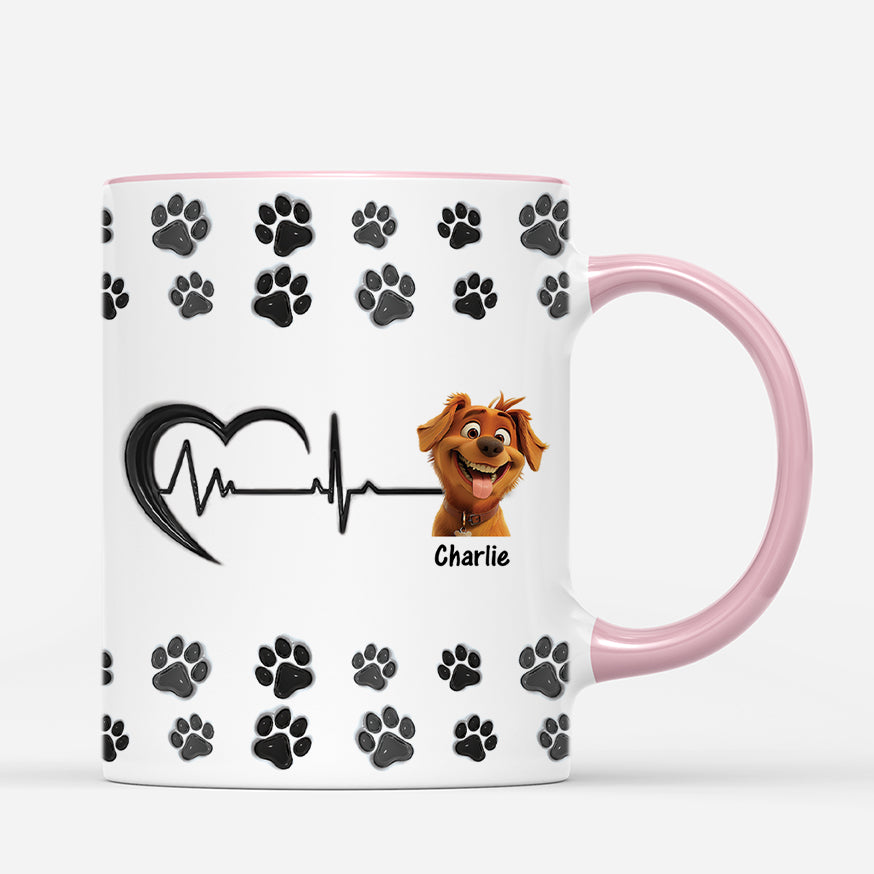 4598MUS4 3d printing effect personalized dog dad gifts paw print mugs 4598M5Q5C