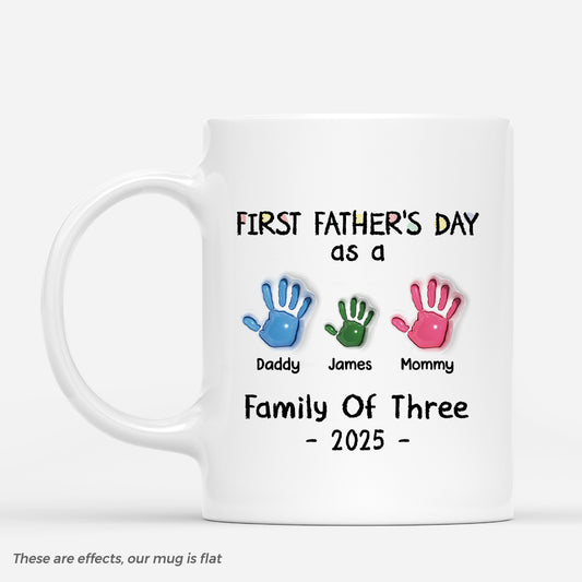 4632MUK1 3d printing effect personalised first fathers day as a family of three mug 4632M8ITB