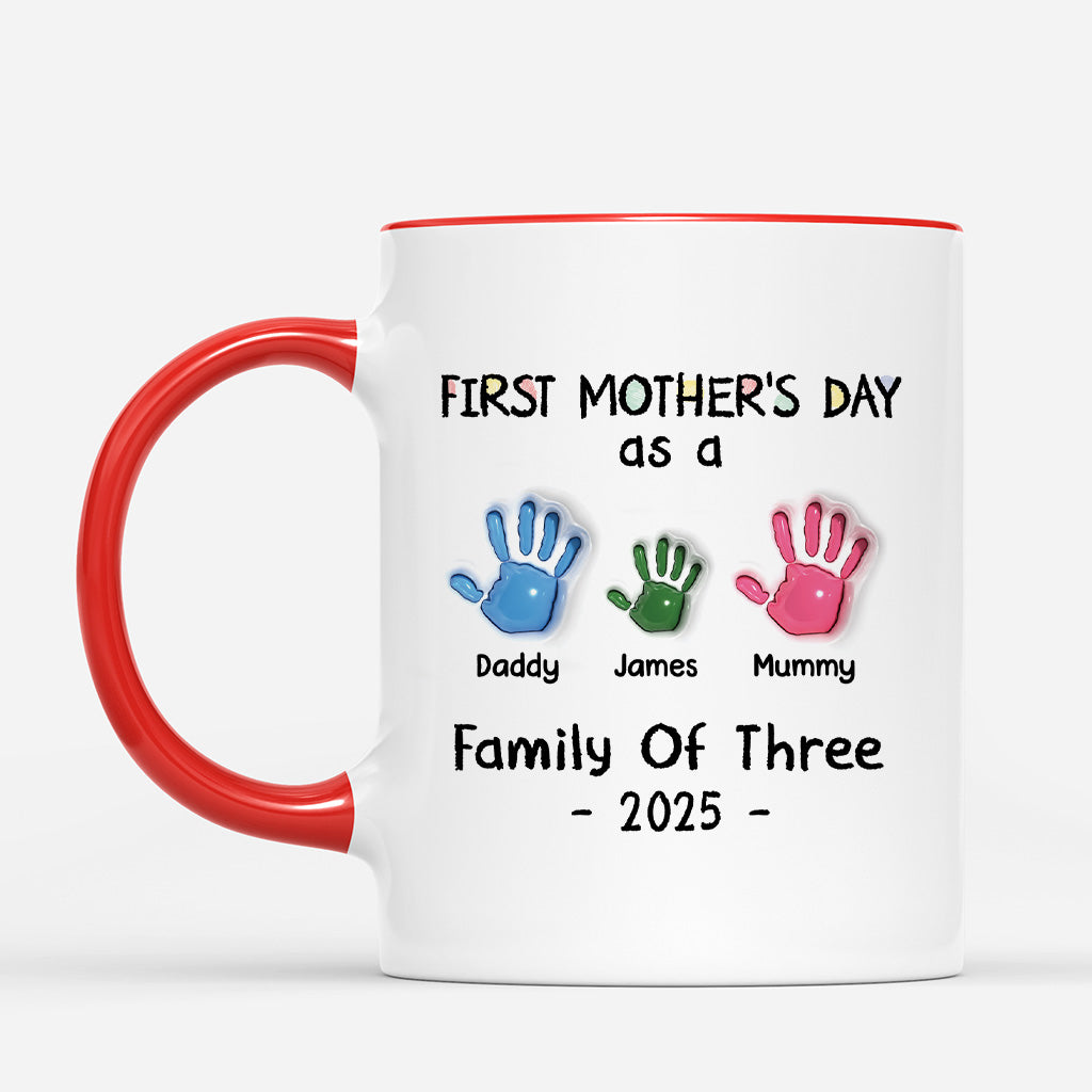 4632MUK2 3d printing effect personalised first fathers day as a family of three mug 4632M8ITB