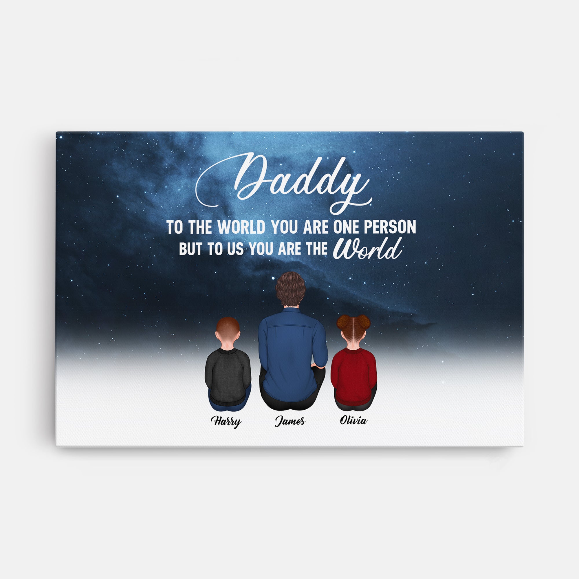4637CUK1 personalised to the world you are one person_ photo canvas for dad 4637CTINB