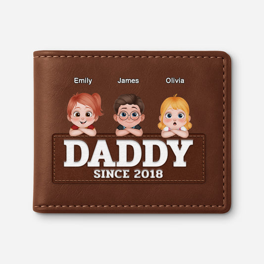 4642JUS1 personalized gift for dad papa since leather wallet 4642JTMNB