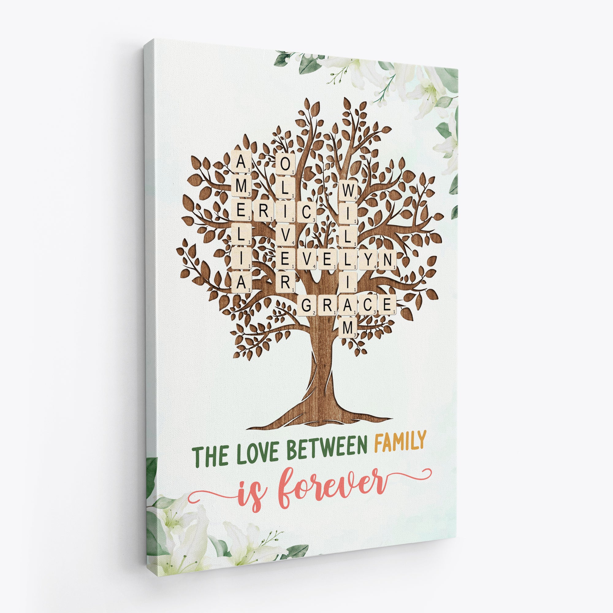 4643CUS2 personalized family gift family tree canvas wall art 4643C5MAI