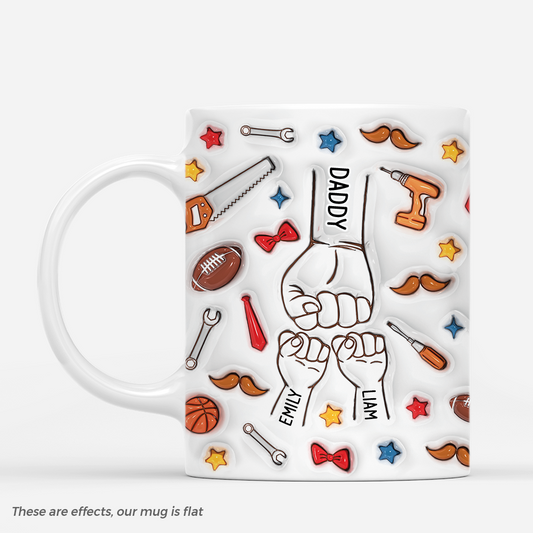 4651MUK1 3d printing effect personalised fist bump with daddy mug 4651M5I5B