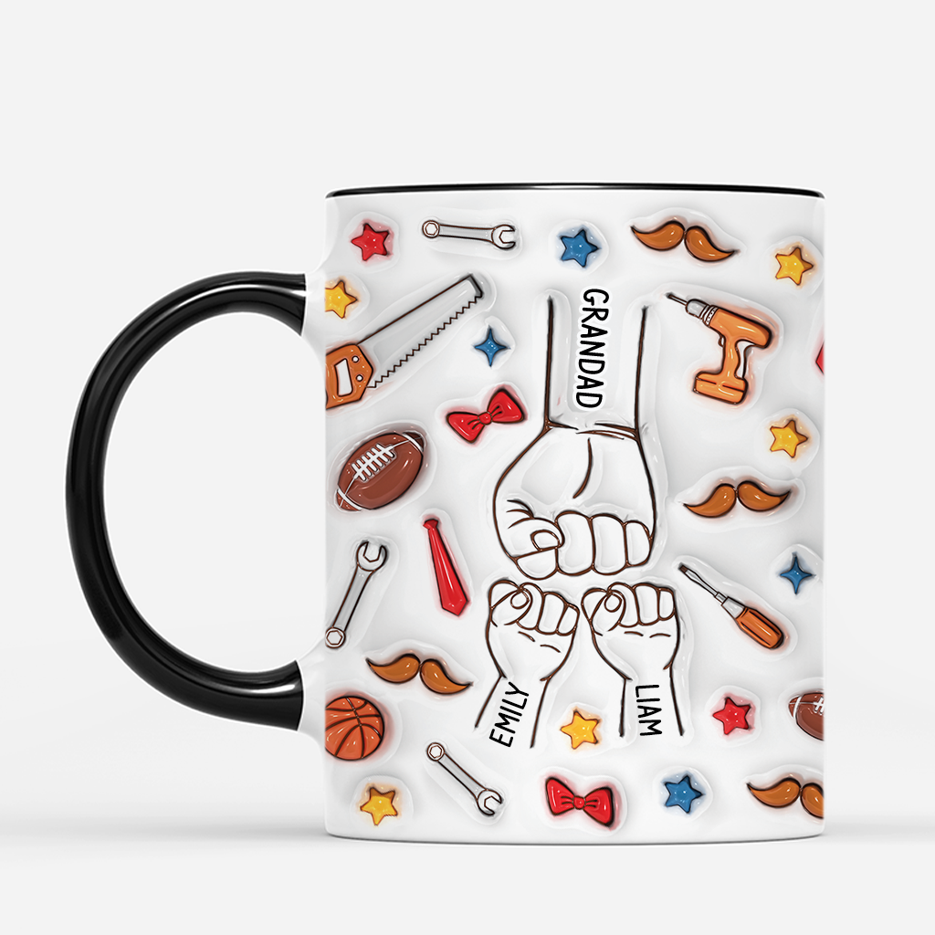 4651MUK2 3d printing effect personalised fist bump with daddy mug 4651M5I5B